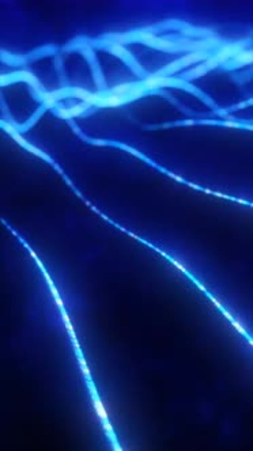 Dynamic Neon Blue Wave Lines Background