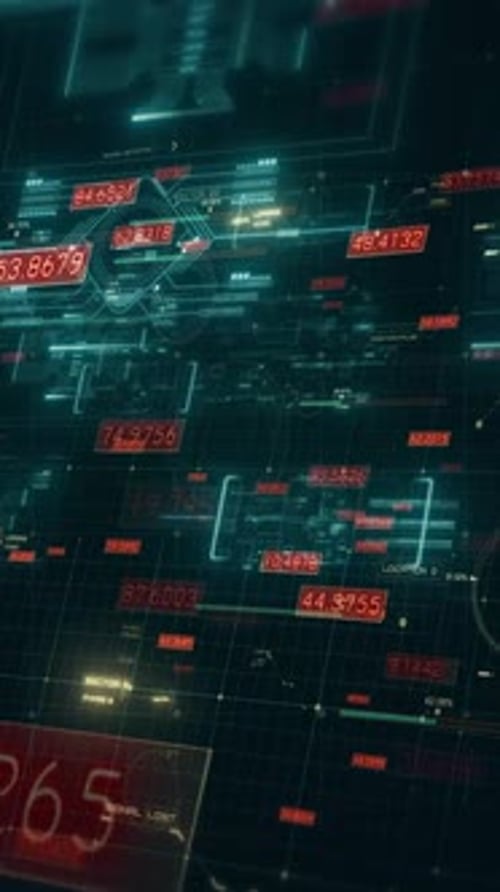 Futuristic Digital HUD Interface Data Display Animation