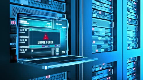 Texto de alerta de erro de aviso de força bruta na tela do computador