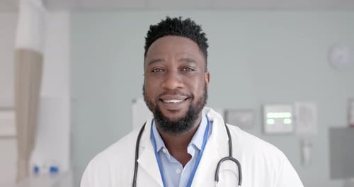 Smiling Doctor in Hospital Close Up