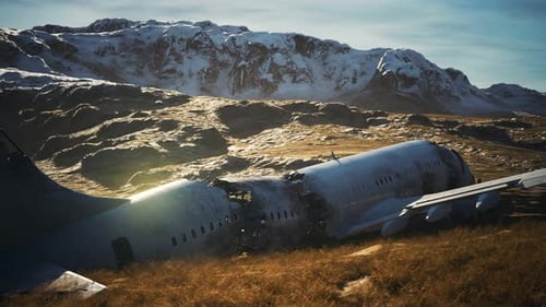 Flugzeug ist auf einem Berg abgestürzt