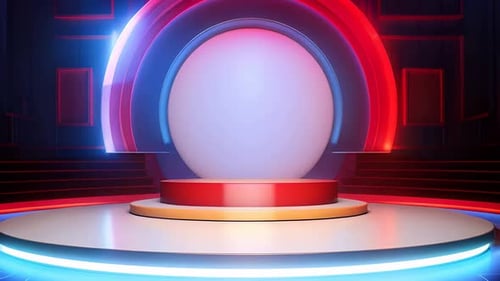 Futuristic Neon Stage Backdrop Presentation Loop