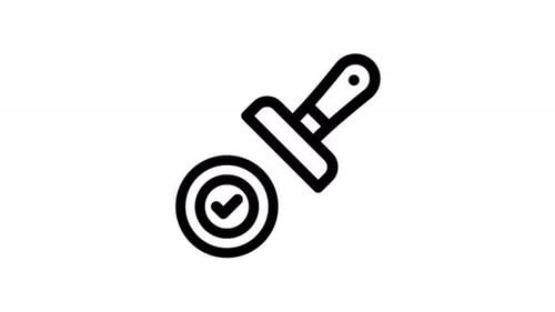 Animated Rubber Stamp Checkmark Icon Reveal
