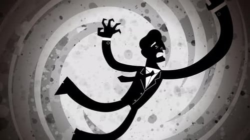 corporate businessman falling into a gray vortex of despair