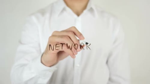 Red, escrita sobre vidrio