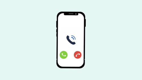 Animated Smartphone Incoming and Missed Call Icons Flat Design