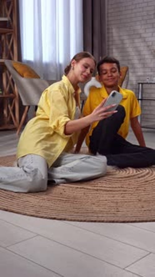 Young African American Child Boy Studying at Home Kid at Desk Attends School Class Online on Laptop