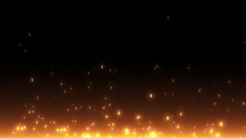HD Fire Sparks Rising from Bottom | Cinematic Particle Loop with Gold Rising Sparks VFX