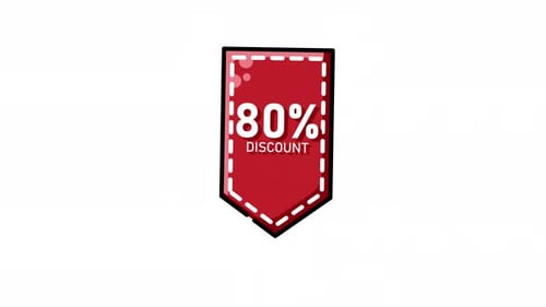 80 Percent Discount Promotional Tag Sketch Animation