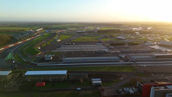 Aerial view of raceway at sunrise, Overhead Stock Footage ft. racetrack ...