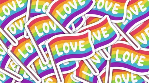 LGBTIQ+ flag love pride month transition 4k