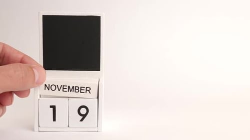 Flipping November 19 on White Block Calendar