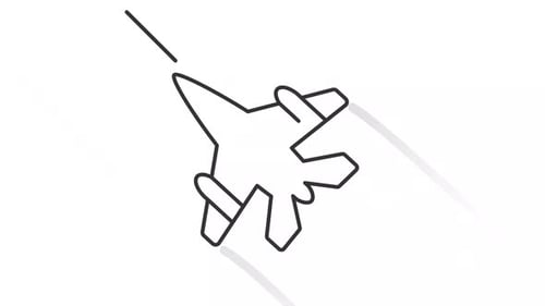 Minimalist Line Drawing Animation of a Fighter Jet