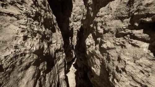 A Narrow Passage Between Two Large Rocks