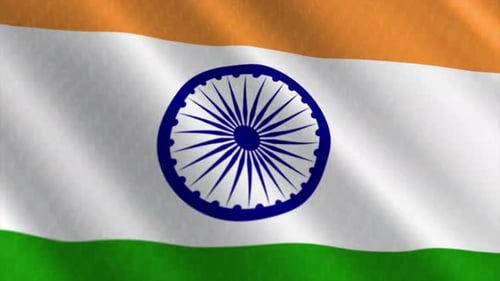 Realistic Indian Flag Waving Animation With Fabric Texture
