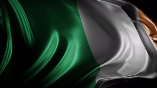 Realistic Waving Irish Flag Animation