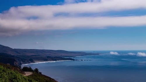 Time lapse - Cloudscape of Pacific Coast Shore in Big Sur, California