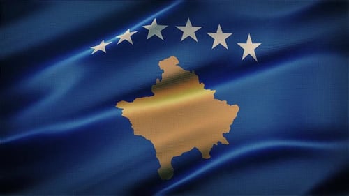 Realistic Waving Flag of Kosovo Animation