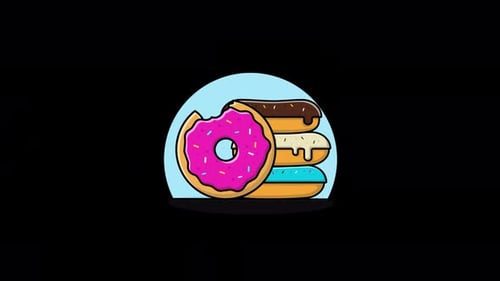 Animated Flat Design Donuts and Eclairs Collection