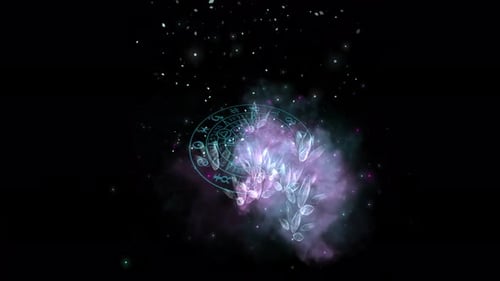 Glowing Magic Circle Reveal with Cosmic Particles