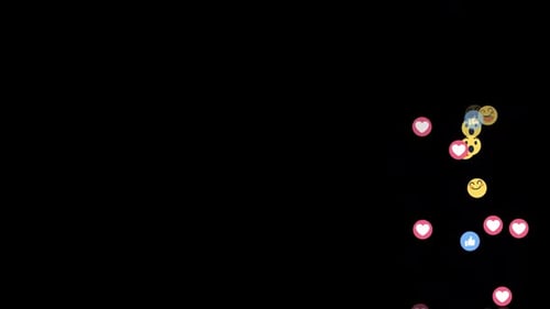 Animated Social Media Reaction Emojis Floating Upwards