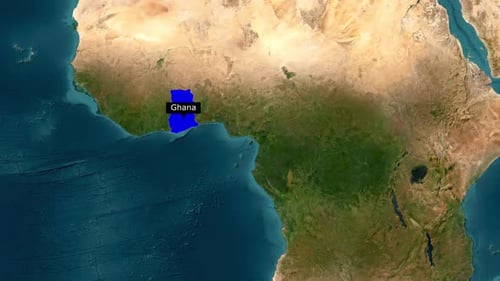Map Zoom and Highlight of Ghana