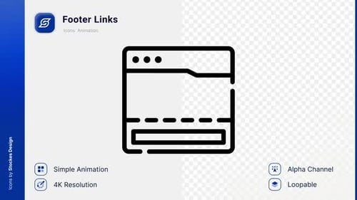 Animated Minimalist Footer Links Icon for Web Design