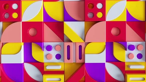 Dynamic Abstract Geometric Shapes Motion Background