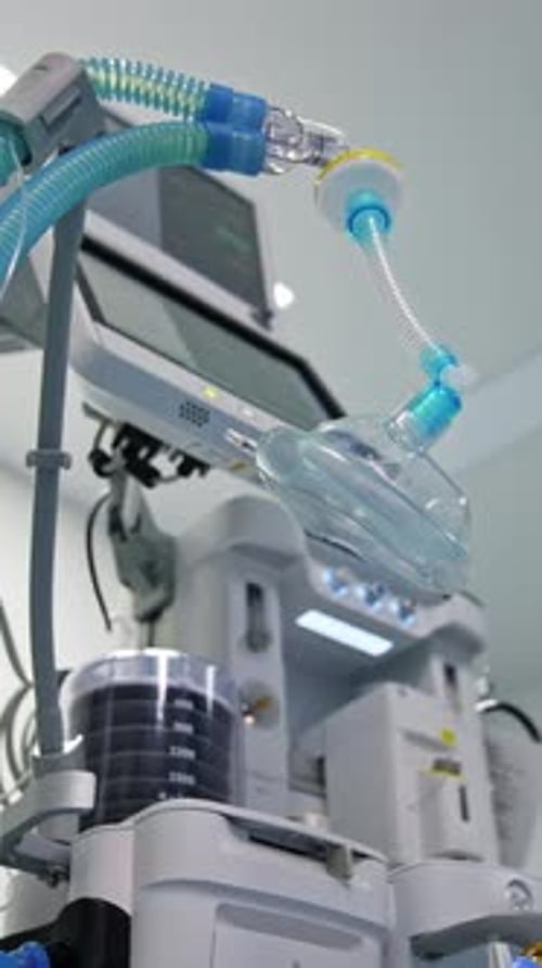 Modern Medical Ventilator in Hospital Operating Room