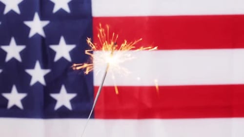 American Independence Day Patriotism Holidays and Celebration Concept - Close Up Of