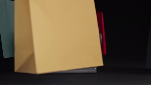 Retro Television with Shopping Bags and Static