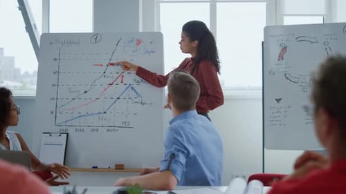 Business Presentation Meeting in Bright Modern Office