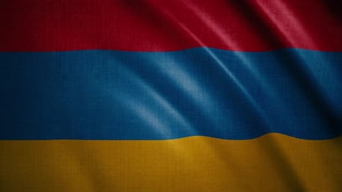 Realistic Textured Armenian Flag Waving Loop Background