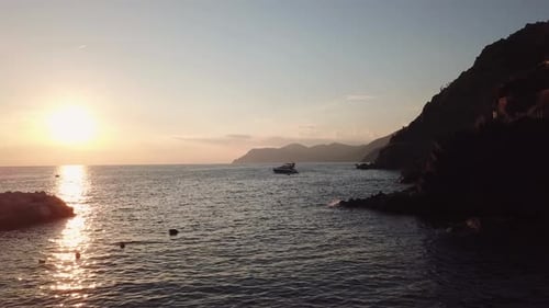 Sunset at the Riomaggiore village.
