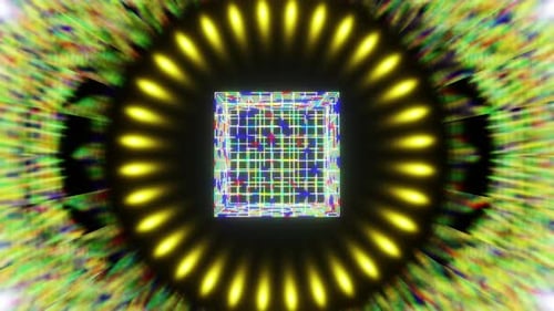 VJ Dance Colorful Cube Looping Gradient Background For for Music Festival, Bar and Night Club 3d