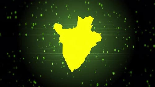 Futuristic Digital Country Map Reveal with Glitch Effect