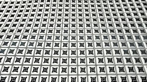 Floating Background with White Cubes, Unique Design, 3D Render, Black Shapes, Reflection, Exclusive