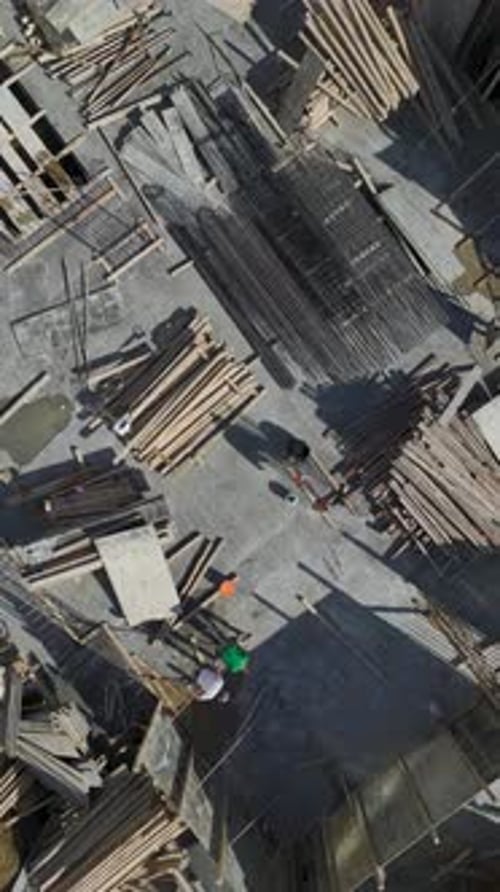 Vertical Video of Metal Wall Reinforcement at Construction Area