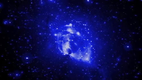 Blue Glittering Galaxy Particles Animation