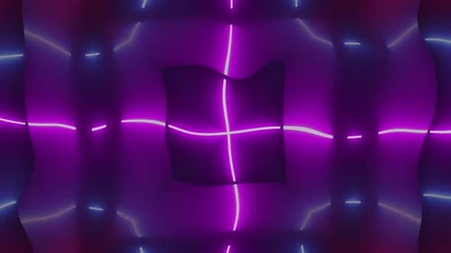 Vibrant Neon Glowing Lines Abstract Loop Background