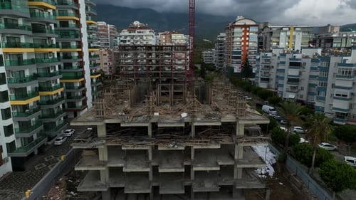 Aerial Flight Over a New Constructions Development Site