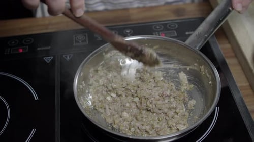 Cafe de paris butter cooking in a pan, perfect sauce for meats