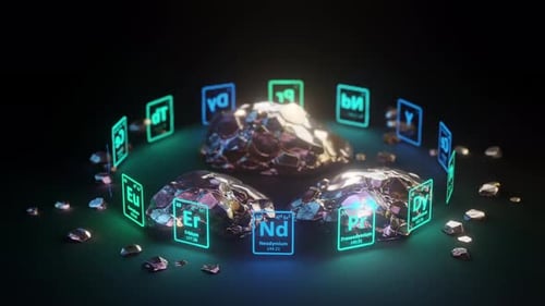 Rare Earth Minerals for EV Batteries and Chips Background