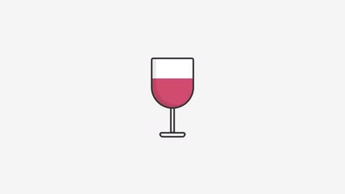 Animated Flat Design Wine Glass Icon Shaking