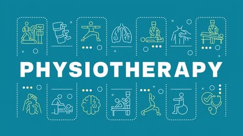 Physiotherapy word banner animation