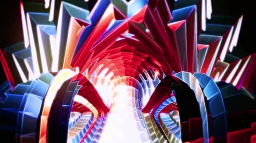 Abstract Neon Geometric Tunnel