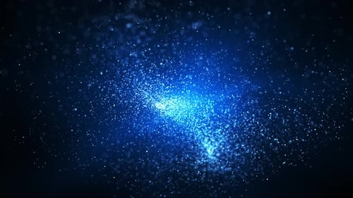 Dynamic Blue Glittering Particles Motion Background Loop