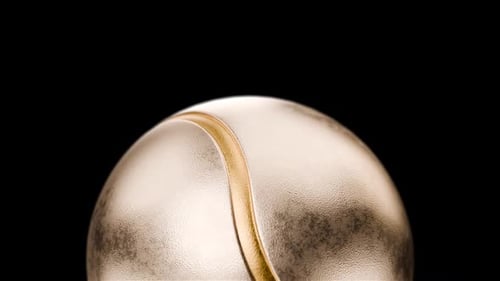 Gold Tennis Ball Rotation Transparent