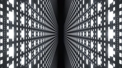 Weißer Neon Tech Grid Perspektivenhintergrund Vj Loop In 4K