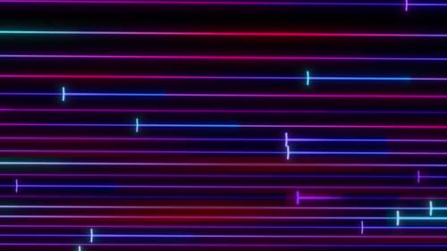 Neon Line Randomly Moving Loop Animation, Glowing Digital Dot And Line Stemless Loop Animation
